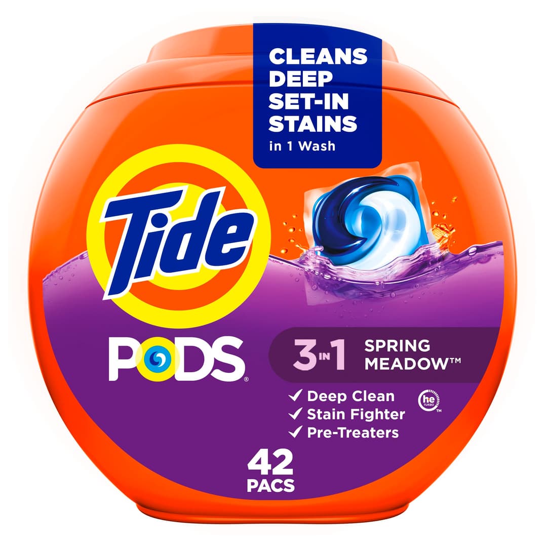 Tide PODS Liquid Detergent Pacs, Spring Meadow, 42 Count