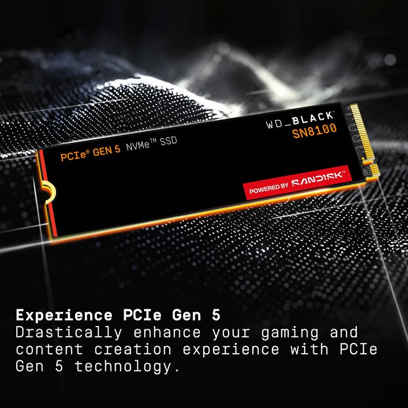 WD_BLACK SN8100 PCIe Gen 5 NVMe SSD 2TB (Up to 14,900MB/s read, 11,000MB/s write speeds, Next Gen TLC 3D CBA NAND, Up to 1,200TBW, Best for AI Applications, Gaming, Video Editing) POWERED BY SANDISK - 5