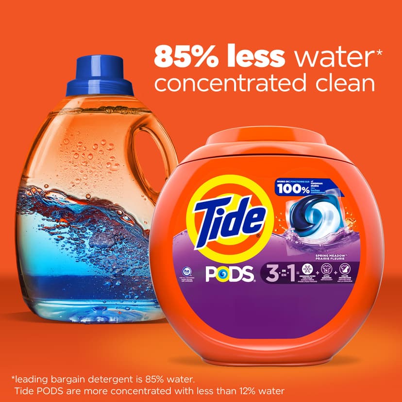 Tide PODS Liquid Detergent Pacs, Spring Meadow, 42 Count - 9
