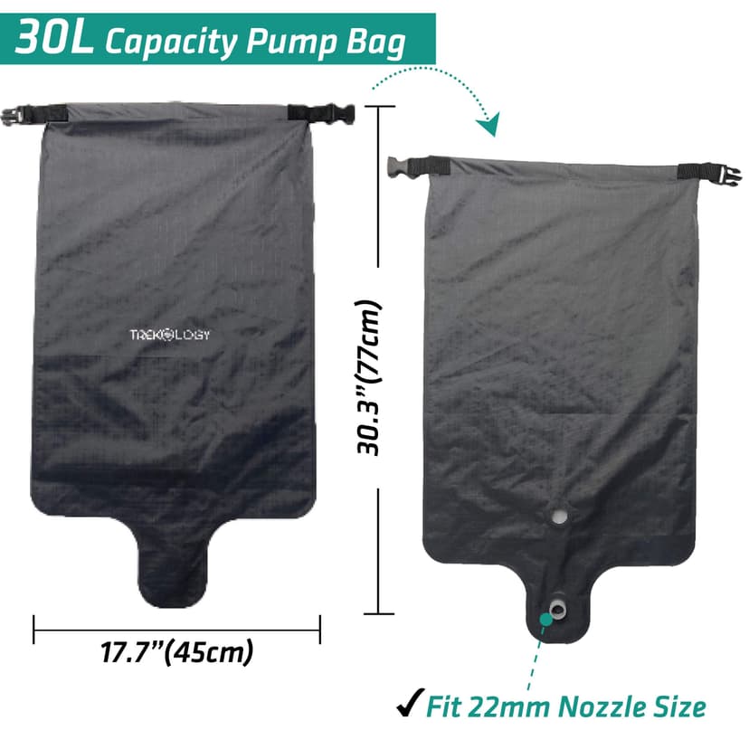 TREKOLOGY 30L Pump Sack Roll Top Compression Bag for UL80v2 Sleeping Mats, Camping Mats, Sleeping Pad, Mattress, Inflatable Mats - 2