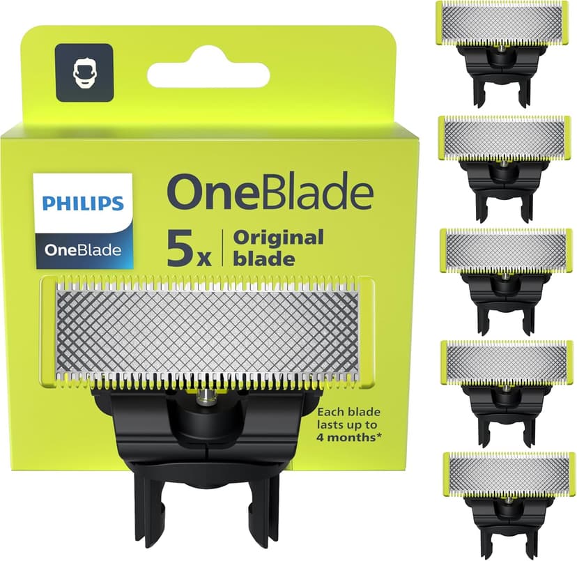 Philips OneBlade 5 Stainless Steel Original Replacement Blades Compatible with all OneBlade Electric Razors (model QP250/50) - 1