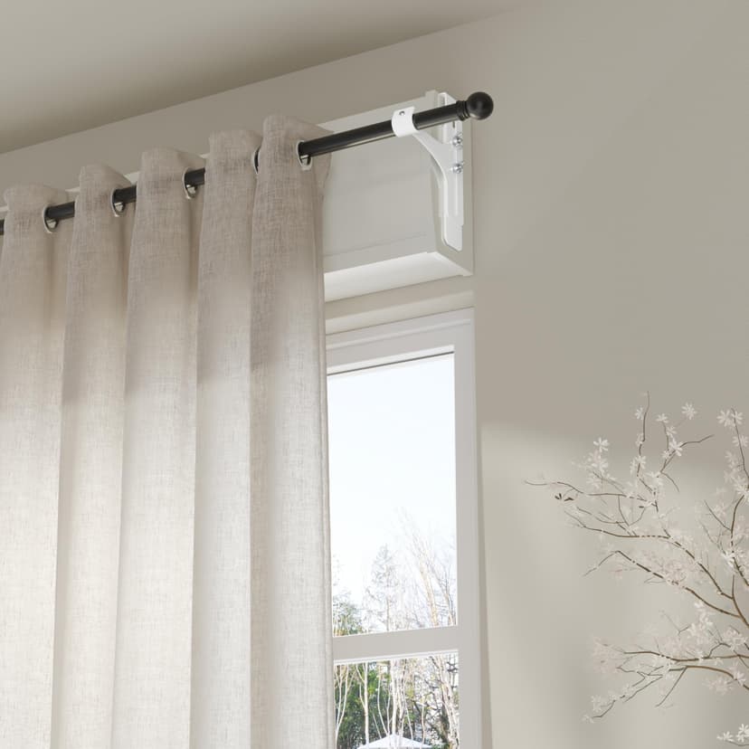 Curtain Rod Holder without Drilling, Bracket for Roller Shutter Box, Curtain Rod Holder, No Drilling, Bracket for Roller Shutter Box, White - 7