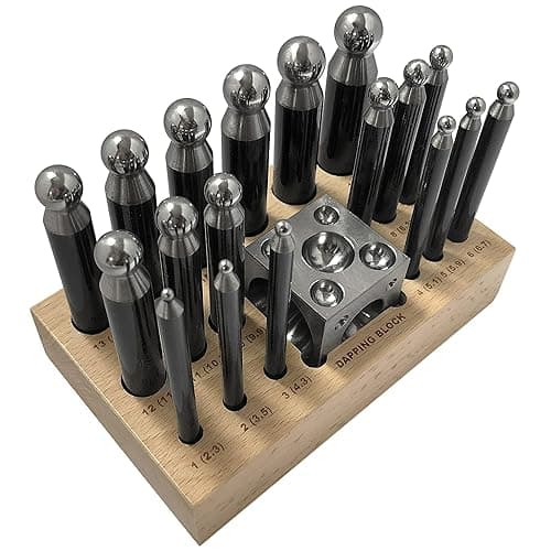 18 pc Doming Block and Punch Set Made of Steel Dapping Craft Metal Working Tool