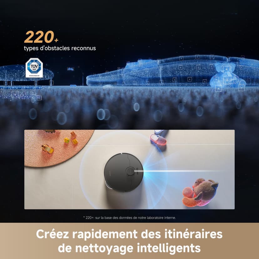 dreame L50s Pro Ultra Robot aspirateur Laveur, 30 000 Pa, 100 Jours de vidage Automatique, Nettoyage des serpillières à Haute température, Nettoyage des Bords et des Coins, Brosse Anti-enchevêtrement - 9