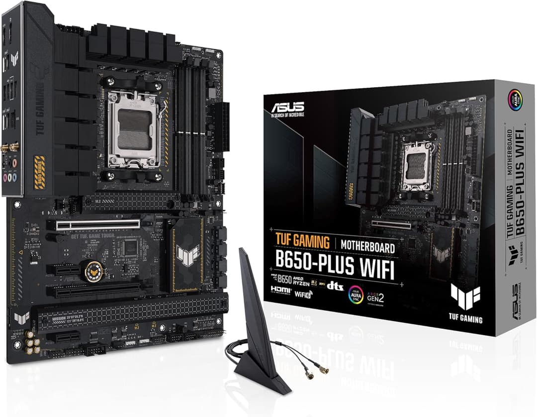 ASUS TUF Gaming B650-PLUS WiFi AMD B650 AM5 Ryzen™ Desktop 9000 8000 et 7000 ATX, 14 Niveaux d'alimentation, PCIe® 5.0 M.2, mémoire DDR5, WiFi 6 et Ethernet 2,5 Go, Prise en Charge USB 4® Aura Sync