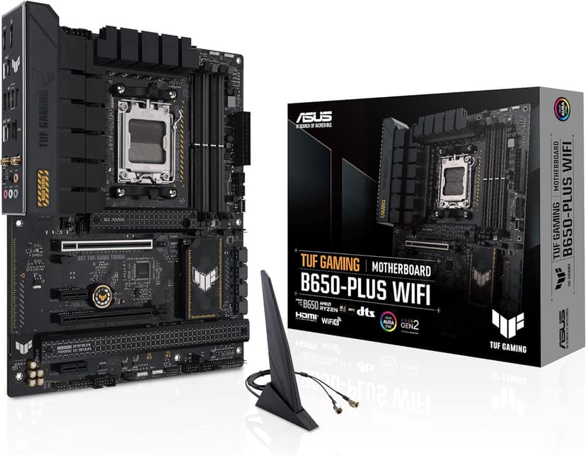 ASUS TUF Gaming B650-PLUS WiFi AMD B650 AM5 Ryzen™ Desktop 9000 8000 et 7000 ATX, 14 Niveaux d'alimentation, PCIe® 5.0 M.2, mémoire DDR5, WiFi 6 et Ethernet 2,5 Go, Prise en Charge USB 4® Aura Sync - 1