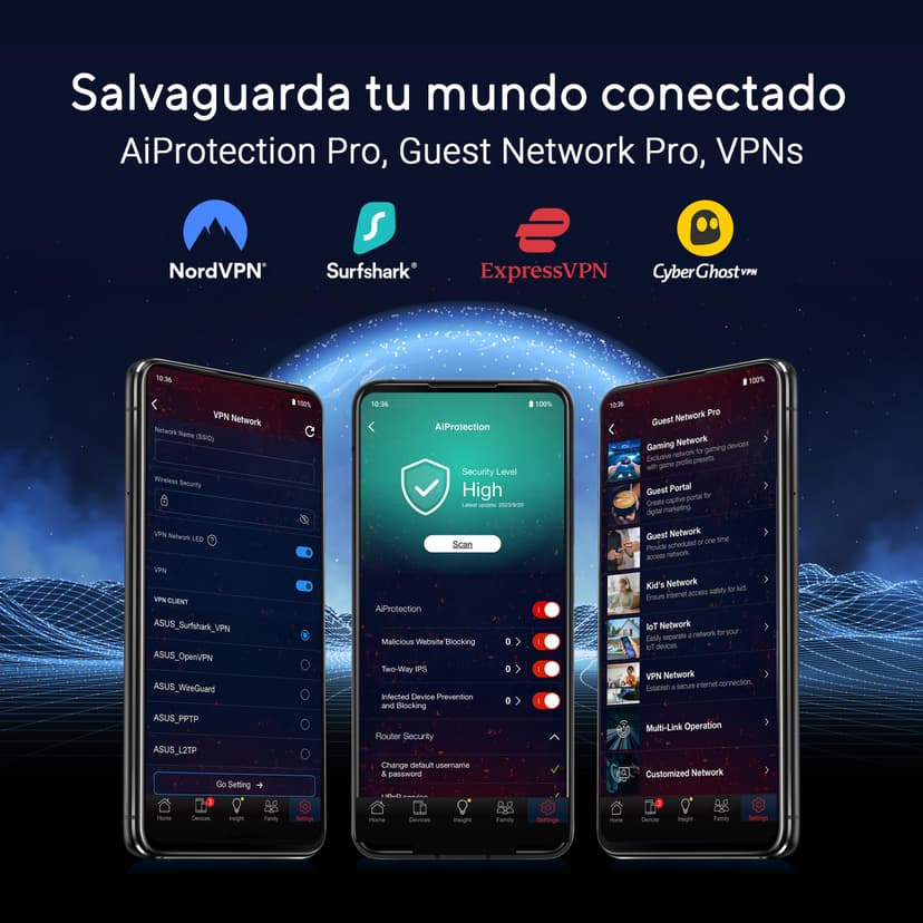 ASUS ROG GT-BE19000 - Routeur Gaming Wi-FI 7 - Tri-Bande - débit de 19Gb/s - Nouvelle Bande passante 320MHz & 4096-QAM, Double Port 10G, Triple accélérateur de Jeu, sécurité réseau Gratuite, AiMesh - 6