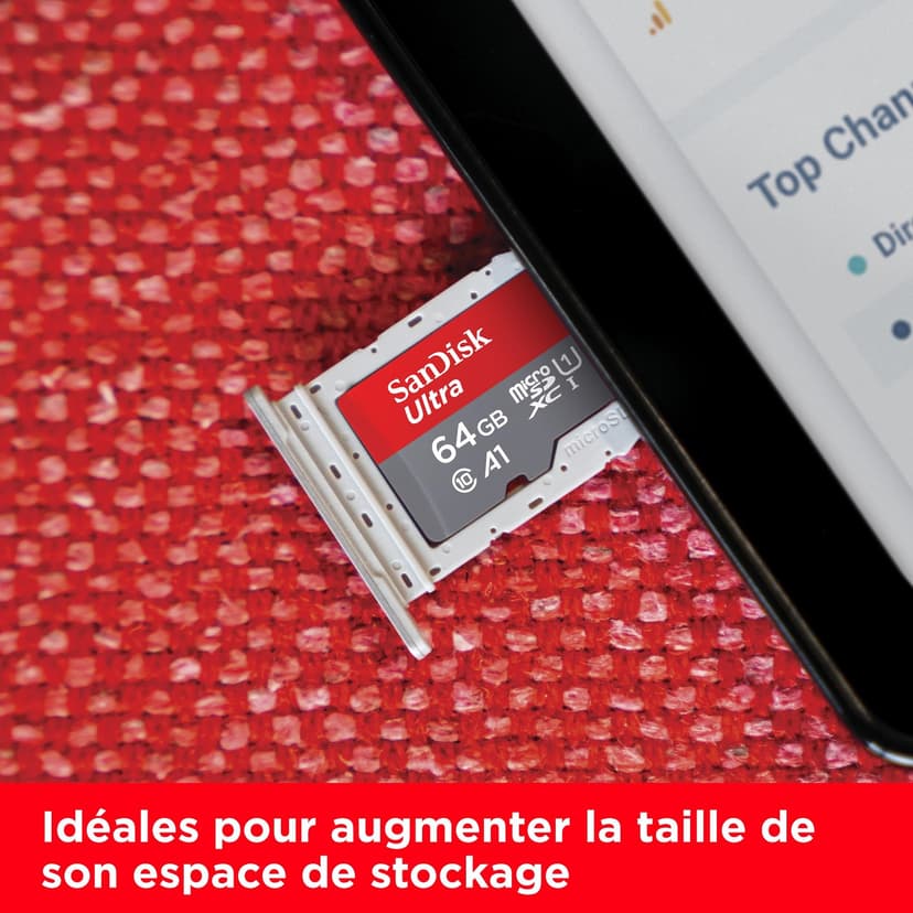 SanDisk Ultra micro SD card + SD adapter 64GB (For Android Smartphones and Tablets, Memory card up to 140 MB/s, A1 Faster App Performance, UHS-I, Class 10, U1) - 4