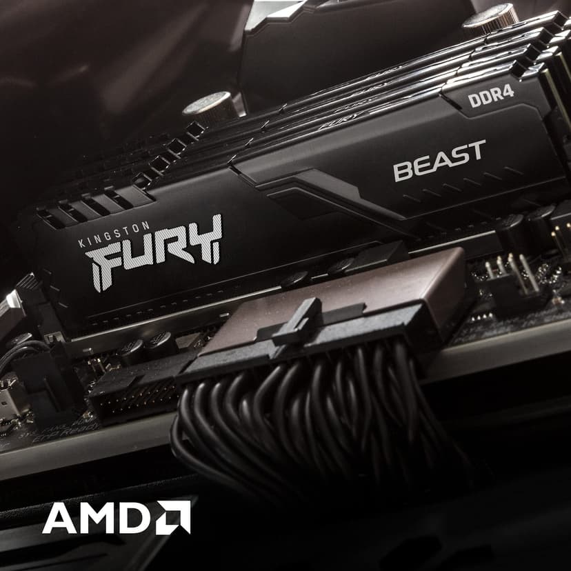 Kingston FURY Beast 16GB (2x8GB) 3600MHz DDR4 CL17 Desktop Memory Kit with 2 KF436C17BBK2/16 - 6