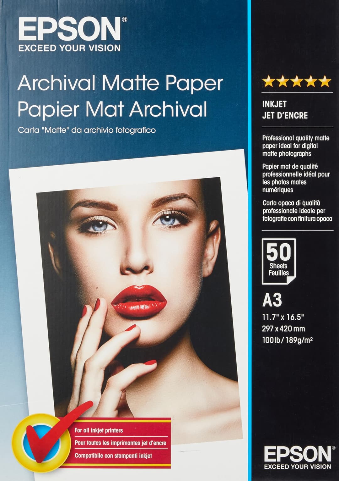 Archival Matte Paper Papier mat A3 (297 x 420 mm) 189g/m2…