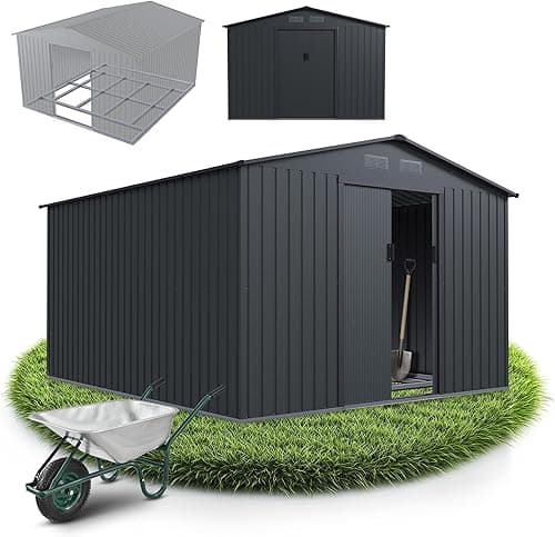 Juskys abri métallique XXL – Gris foncé, résistant aux in…