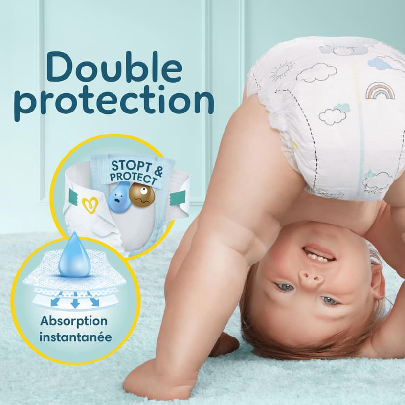 Pampers Couches Premium Protection Taille 3 (6-10 kg), 204 Couches Bébé, Pack 1 Mois, Notre N°1 Pour La Protection Des Peaux Sensibles - 2