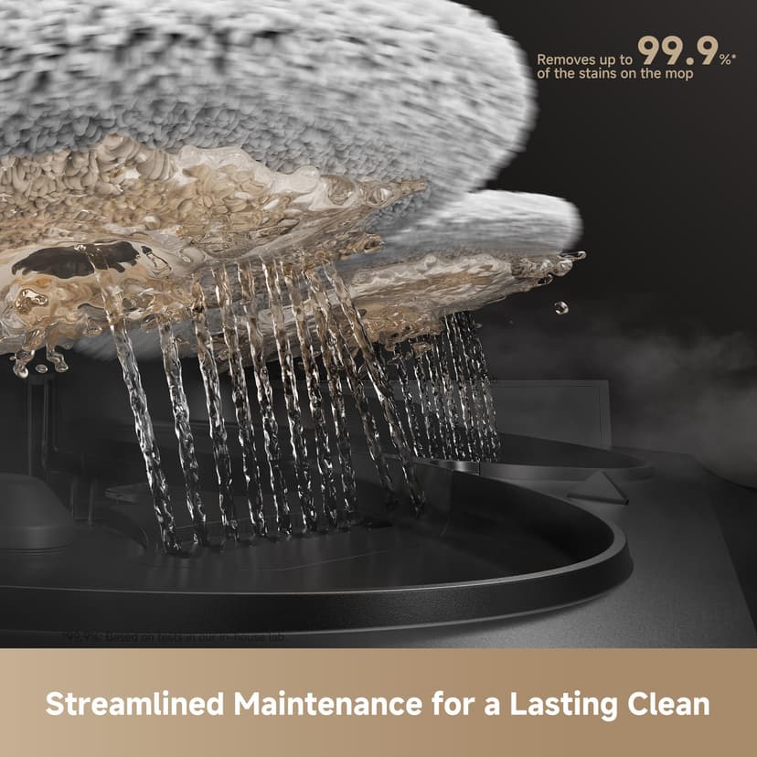 Mova V50 Ultra Complete Robot Vacuum Cleaner and Self-Emptying Scrubber with 24000 Pa Suction, Thermal Floor Wash with DuoSolution System, FlexiRise Navigation and StepMastera System Black - 6