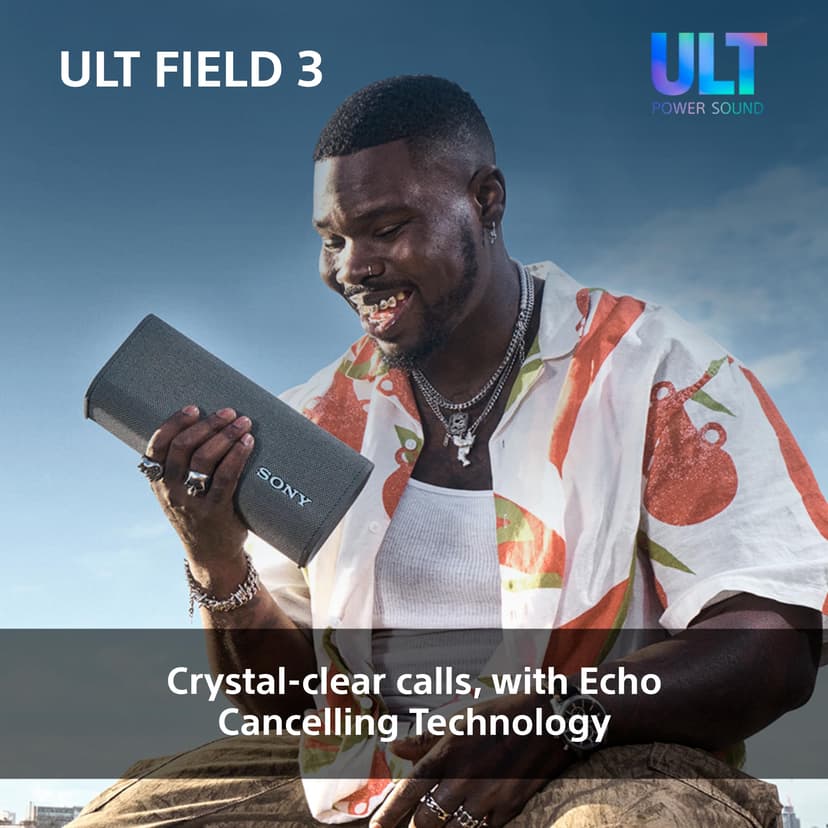 Sony ULT FIELD 3 - Portable Bluetooth Speaker with ULT POWER SOUND, 24hr Battery, IP67, Waterproof, Dustproof, Shockproof, Detachable Shoulder Strap, Compact - Off-White - 9