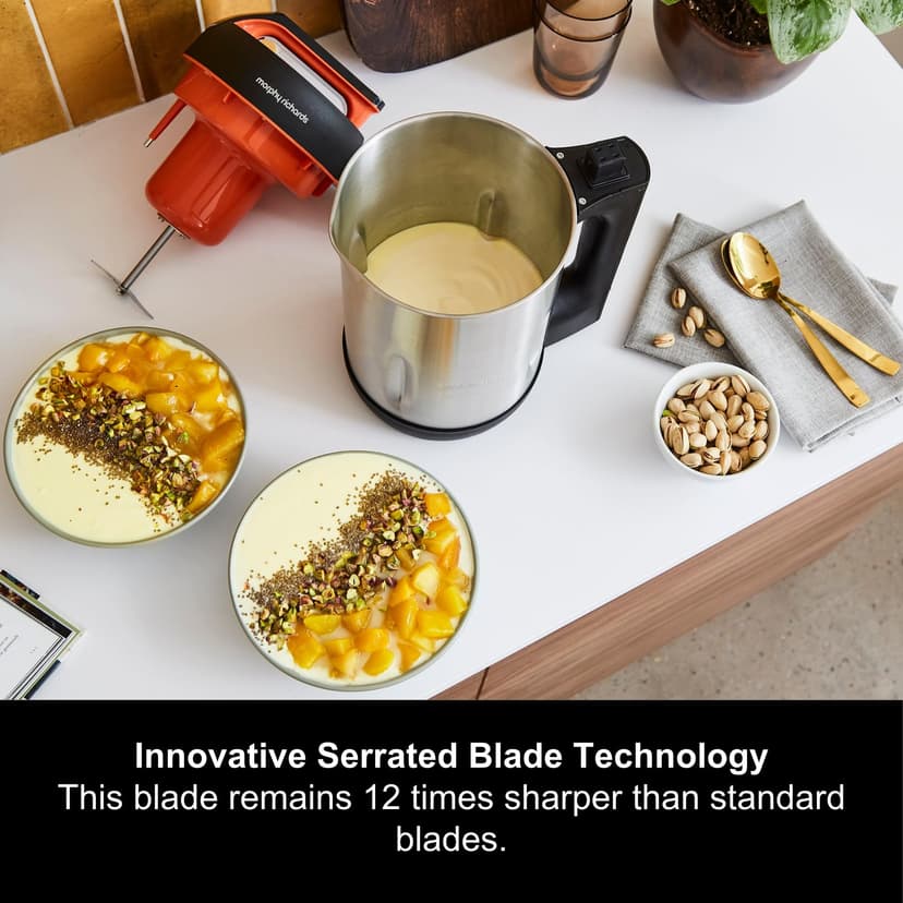Morphy Richards Soup Maker, 1.6L Dual Programme, Serrator Blade, Easy Clean, Keep Warm, LED Countdown, Add to Function, Detachable Power Cord, Stainless Steel, 501022 - 8