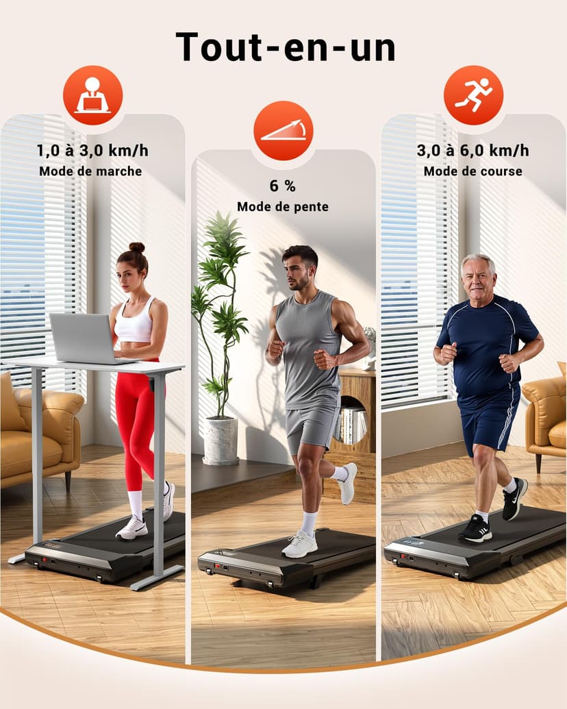 Superun Raceable Treadmill 2.5HP App Control Treadmill Under Desk MAX 136kg Portable Walking and Running Machine at Home and Office with Cruso Exercises and Multi-Player Race - 5