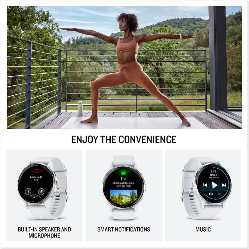 Garmin Venu 3S, 41mm GPS smartwatch, AMOLED touchscreen, all-day advanced health & fitness features, voice functionality, music storage, wellness smartwatch with up to 10 days battery life, Sage Grey - 5