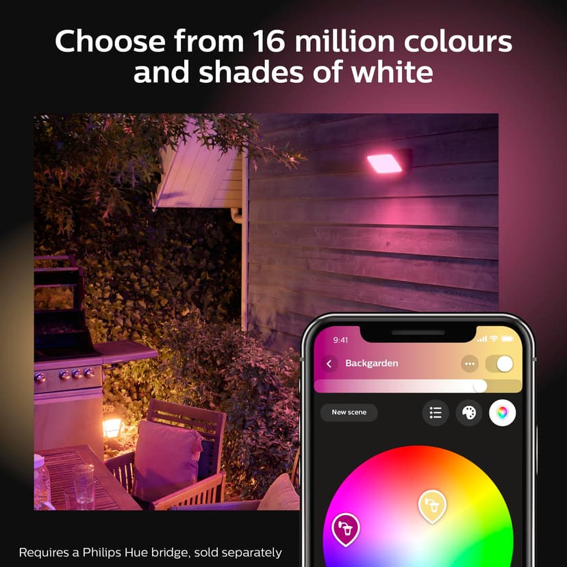 Philips Hue White and Color Ambiance Discover Outdoor LED Garden Spotlight, Outdoor Lamp with 16 million Colors Palette and Dimmable, Smart LED App Controlled - 8