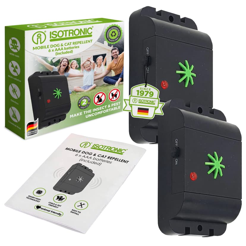 ISOTRONIC® Ultrasonic Cat & Dog Repellent, 2 pieces, Batt… - 1