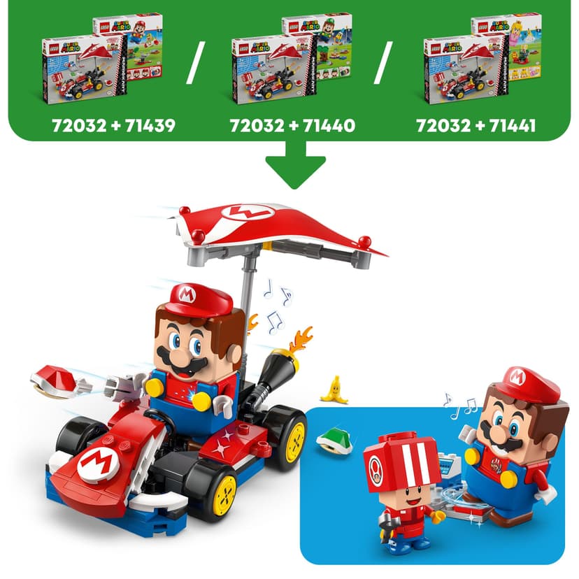 LEGO Super Mario: Mario Kart – Standard Kart, Car Toy Set for Kids, Includes a Toad Character Figure for Independent Play, Creative Birthday Gift for 7 Plus Year Old Boys, Girls and Gamers 72032 - 3