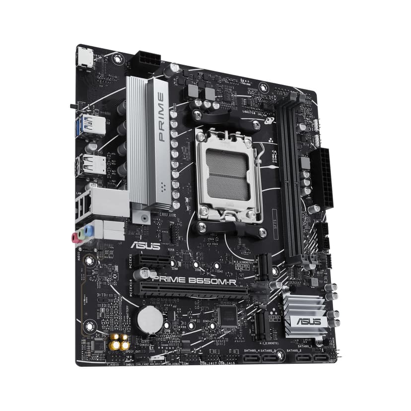 ASUS Prime B650M-R – Carte mère AMD Ryzen AM5 B650 Micro-ATX (DDR5, Support PCIe 4.0, Realtek 2.5Gb Ethernet, HDMI, SATA 6 GB/s, USB 5 GB/s Type-C en façade, Aura Sync RGB) - 2