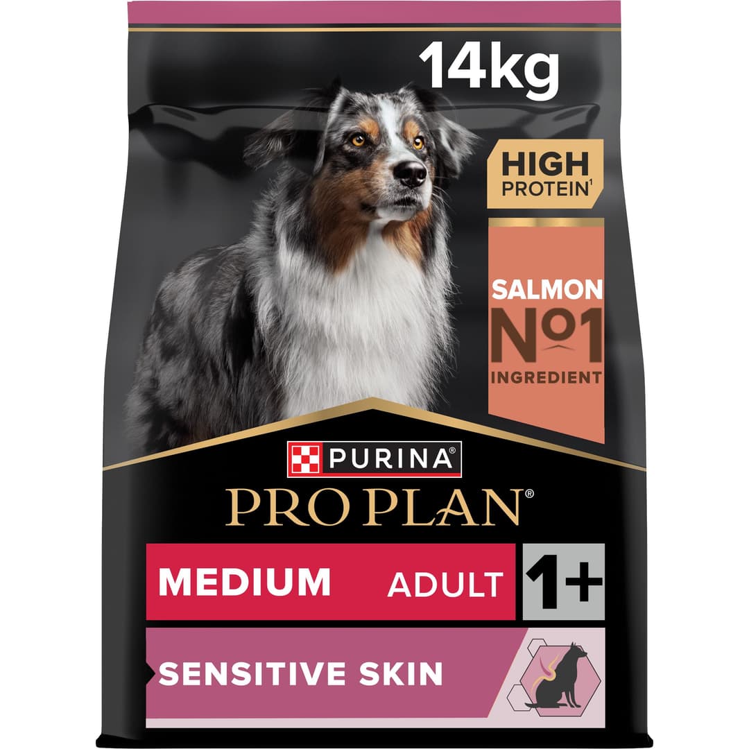 PRO PLAN Medium Sensitive Skin Adult 1+ Dry Dog Food Salmon 14kg Pack