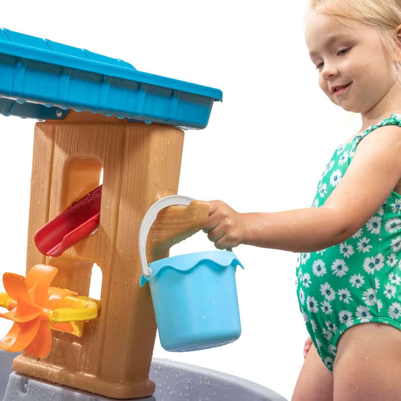 Step2 Water Table Rain Showers Splash Tub in grey/brown with 10 -pieces accessory set | Water Play, Activity Table | For the garden - 8