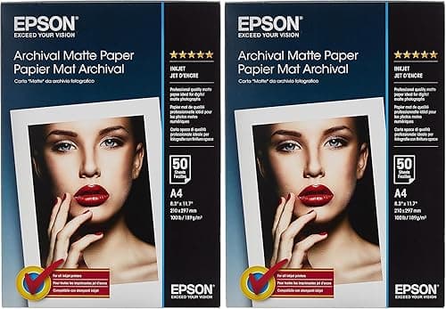 Papier photo A4 mat Epson Archival 189 g/m2, 50 feuilles …