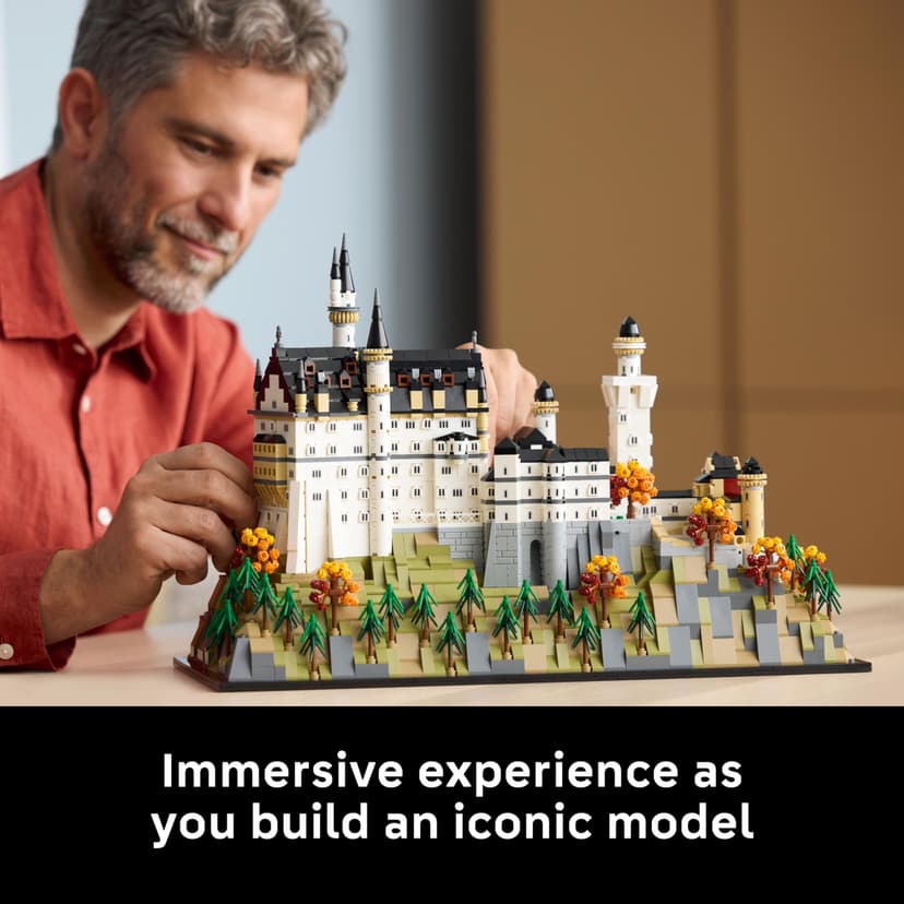 LEGO Architecture Neuschwanstein Castle - DIY Display Model Kit for Adults - incl. Towers, Courtyards & a Detailed Interior - History Gift for Fans - 21063 - 3