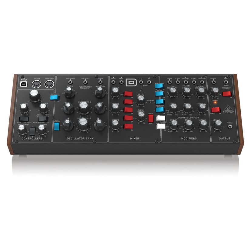 Behringer MODEL D Analog Synthesizer Module, 3 VCOs, Ladder-Style Filter, LFO, Eurorack Compatible Format - 2