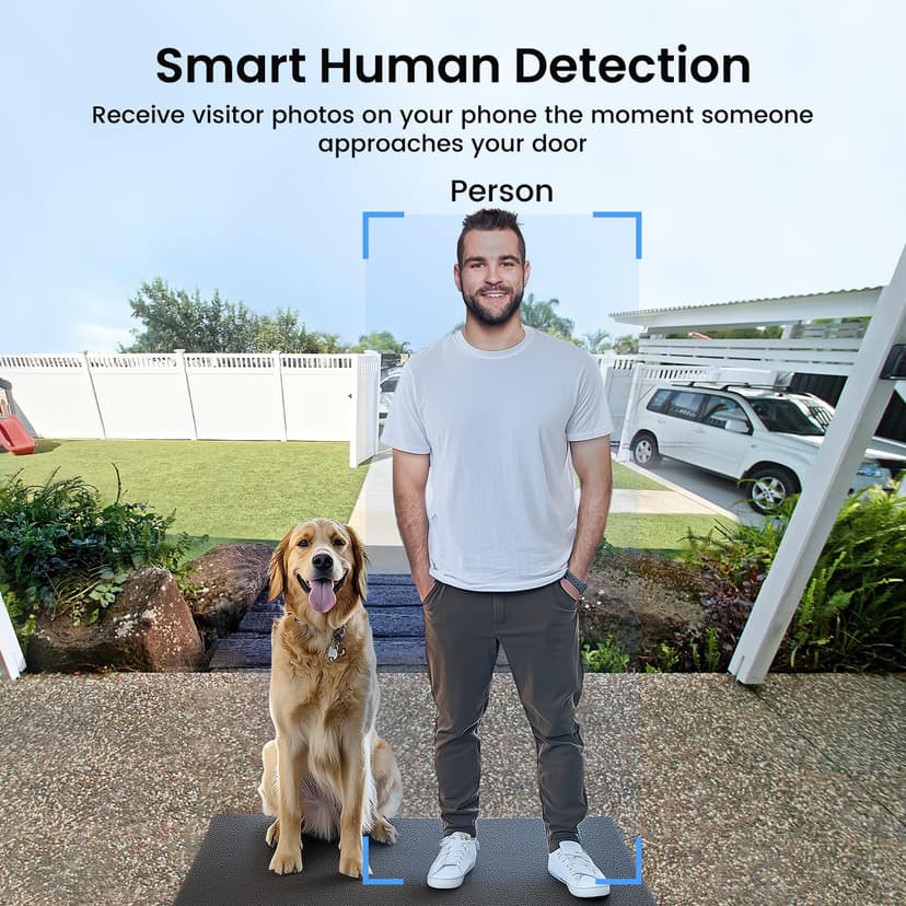 aosu 2K HD Wireless Video Doorbell Camera with Chime, Battery Powered, Wide Angle, 2-Way Talk, AI Human Detection, Local & Cloud Storage, 2.4GHz WiFi, Alexa Compatible, Senior-Friendly - 3