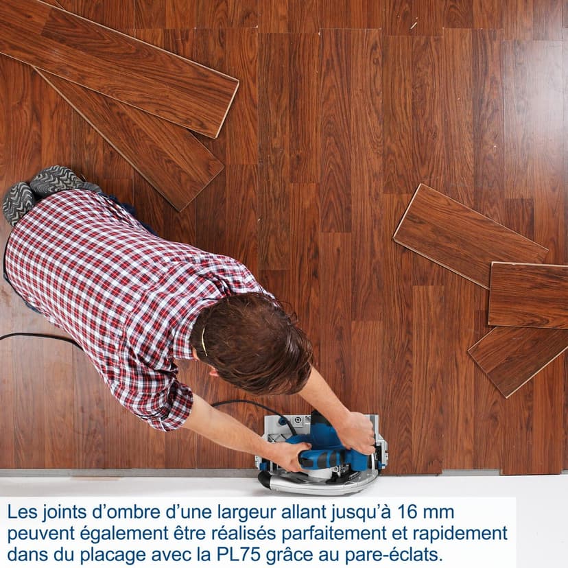 Scheppach Scie plongeante PL75 | Rail de guidage de 1400mm | Puissance 1600W | Profondeur de coupe 75mm | Lame de 160mm 36D | Inclinable avec protection contre le basculement jusqu'à 45° - 6