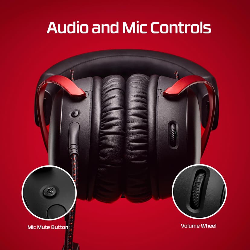 HyperX Cloud III – Wired Gaming Headset, PC, PS5, Xbox Series X|S, Angled 53mm Drivers, DTS, Memory Foam, Durable Frame, Ultra-Clear 10mm Mic, USB-C, USB-A, 3.5mm – Black/Red - 6