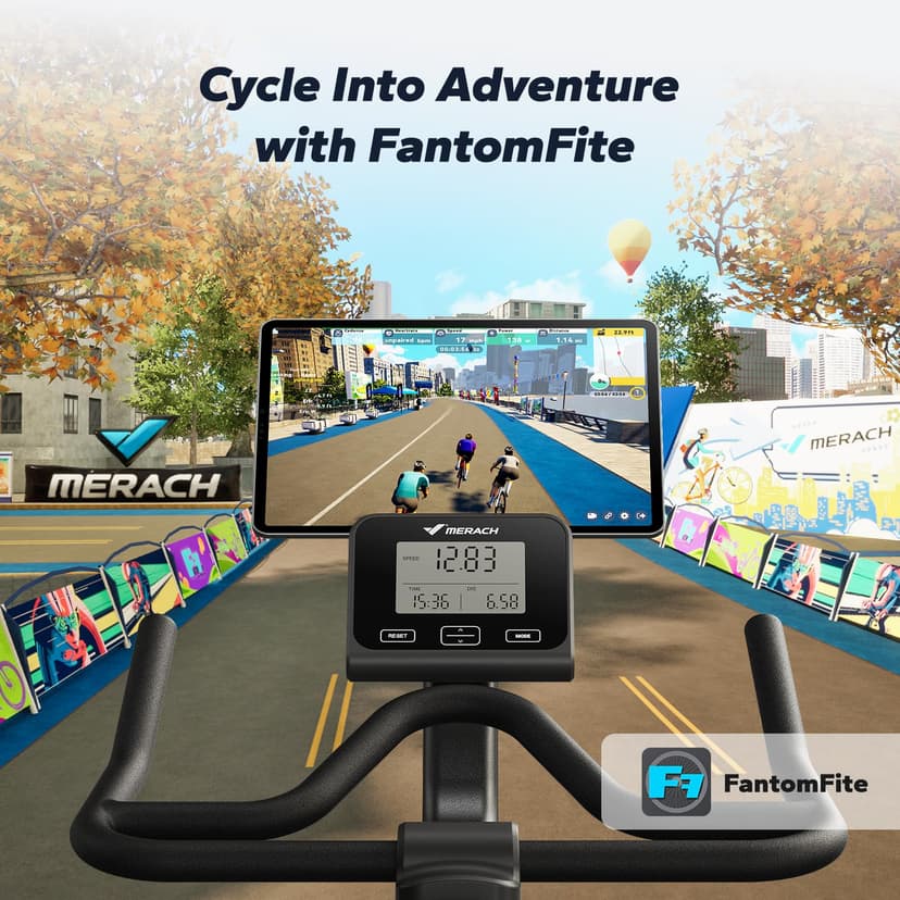 MERACH Heavy Duty Magnetic Exercise Bike with 22 lb Flywheel, 50% Improved Training Efficiency, Ultra-Quiet Design, Shock-Absorbing Extra Large Cushion, Indoor Bike with Exclusive App, Up to 350 lb - 7