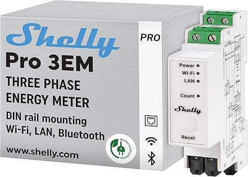 Shelly Pro 3EM (120A) - WiFi & LAN 3-phase Smart Energy M…