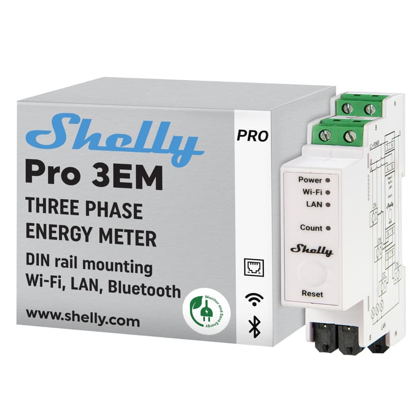 Shelly Pro 3EM (120A) - WiFi & LAN 3-phase Smart Energy M… - 1