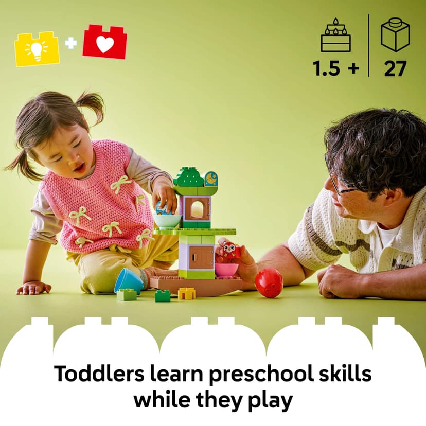 LEGO Duplo Arbre Qui se Balance et s’Empile - Jouet Interactif pour Bébé dès 1 an - Jeu de Construction Développant la Motricité Fine - 2 Figurines d'oiseaux - Cadeau pour Fille ou Garçon 10440 - 2