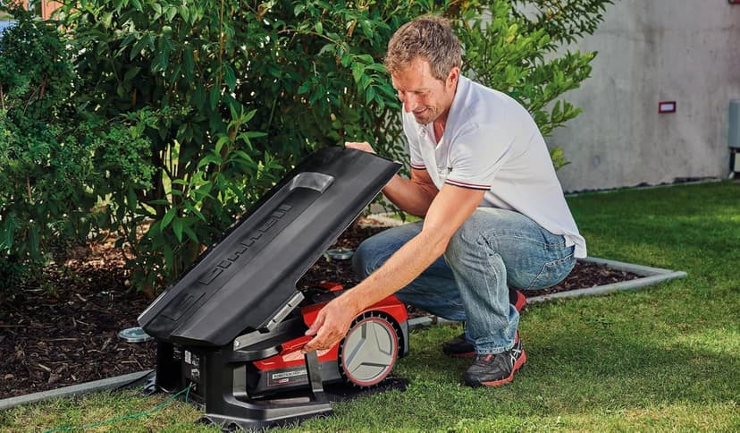 Original Einhell Accessoires de la Tondeuse robotisée de Garage (pour Les tondeuses Robots Einhell sélectionnées, Protection Contre la Pluie, Le Soleil et Les précipitations, Installation Facile) - 2