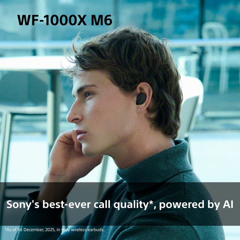 Sony WF-1000XM6 Flagship Wireless Noise Cancelling Earbuds, Bluetooth, In-ear Headphones, Signature Hi-Res Sound, Clear Calls, 10 band EQ, 24 Hr Battery NC On, IPX4, iOS & Android - Black - 5