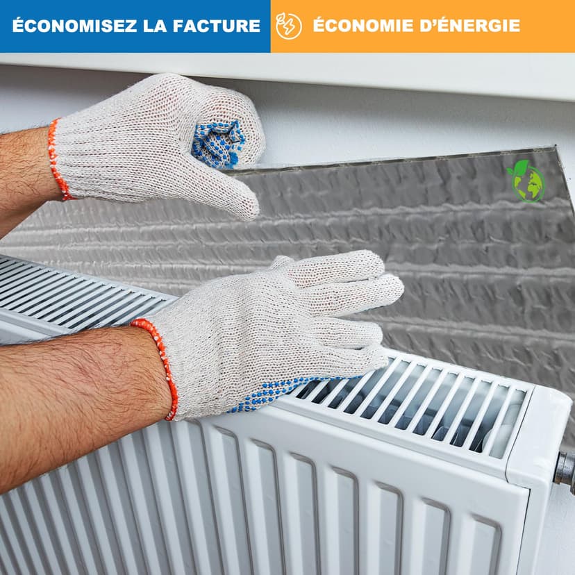 Isolant Thermique 0,6x10M, Rouleau Film Aluminisé a Bulles Double Face 4mm Résistant pour Réflecteur de Chaleur et de Froid, Idéal pour Radiateur, Mur, Voiture, Fenetre - 5