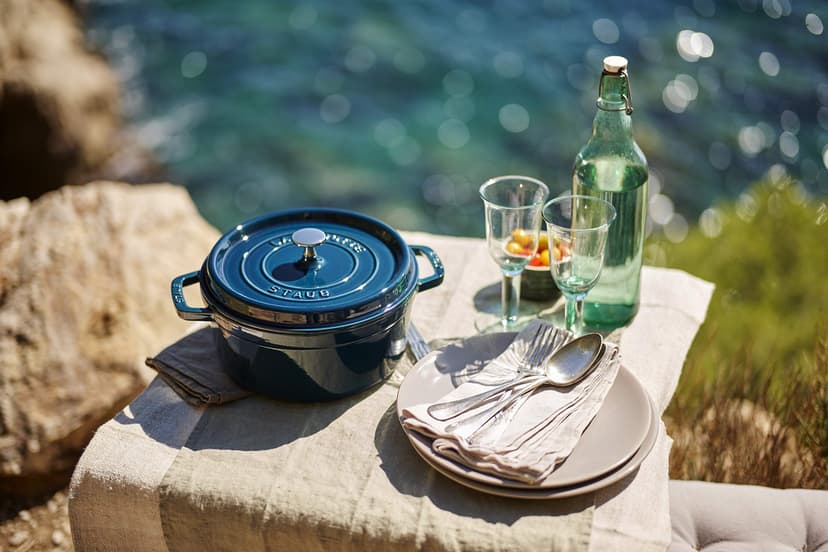 STAUB Cast Iron Roaster/Cocotte, Oval, 37 cm, 8 L, La Mer - 2