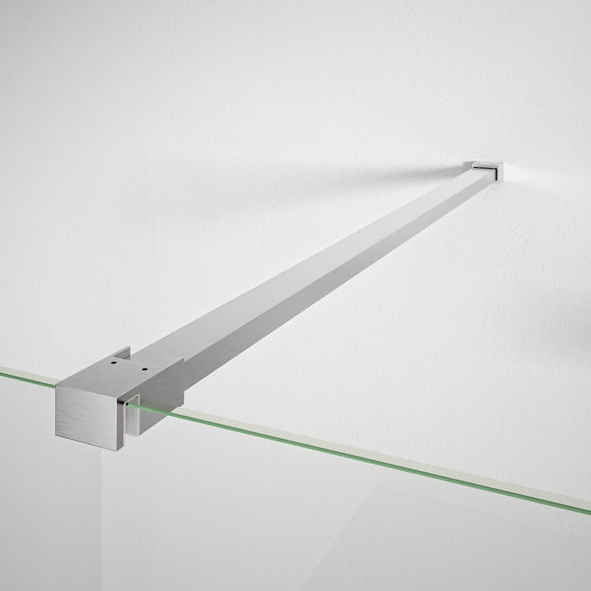 Front Bath Screen Fixed Panel – Transparent – Tempered Glass 6 mm Anti-Limescale – Silver Profile – Width 100 cm – Height 145 cm - 2