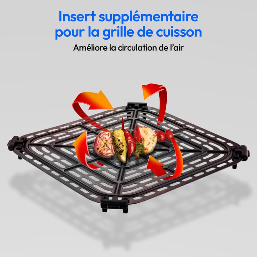 MEDION Air Fryer P10 XL Duo (Double résistance, distribue la chaleur uniformément, capacité 6,8 L XXL, 2150 W, 9 programmes automatiques, ecran tactile digital, MD11750) blanc - 6