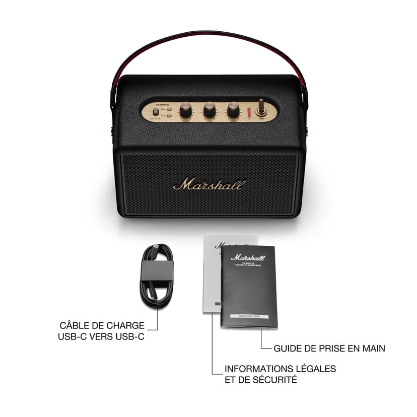 Marshall Kilburn III Bluetooth Enceinte Portable avec Plus de 50 h d’autonomie - Noir et Laiton - 9