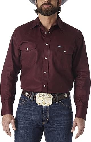 Wrangler Men's Ms70719 Button down shirts, Indigo, XL UK