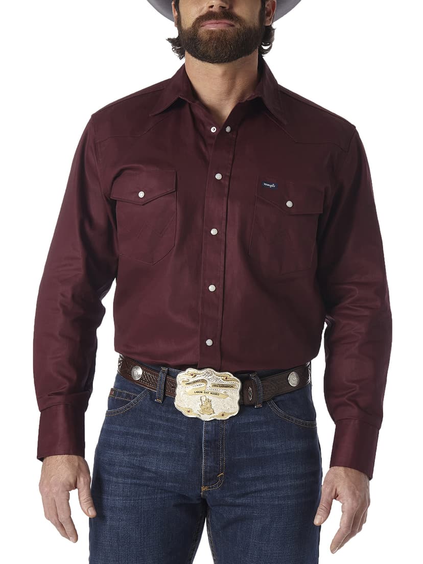 Wrangler Men's Ms70719 Button down shirts, Indigo, XL UK - 1