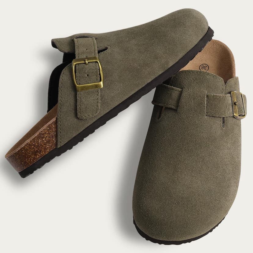 KINHA Fashion Clogs Women Suede Mules Slippers Cork Insole Sandals With Arch Support Outdoor Lovers Beach Sandals - 6