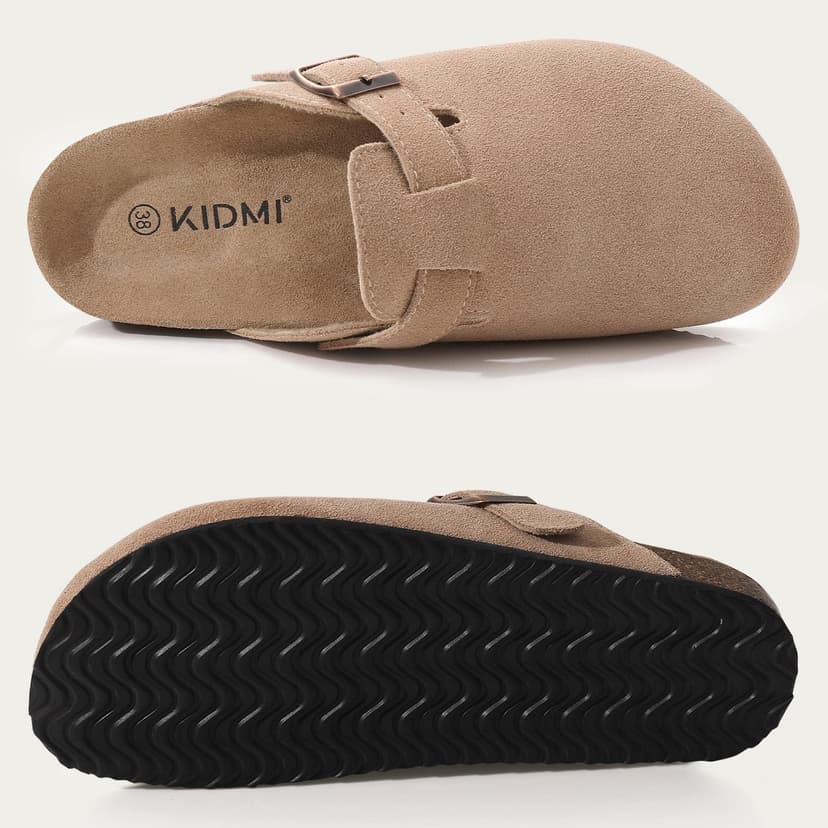 KINHA Fashion Clogs Women Suede Mules Slippers Cork Insole Sandals With Arch Support Outdoor Lovers Beach Sandals - 5