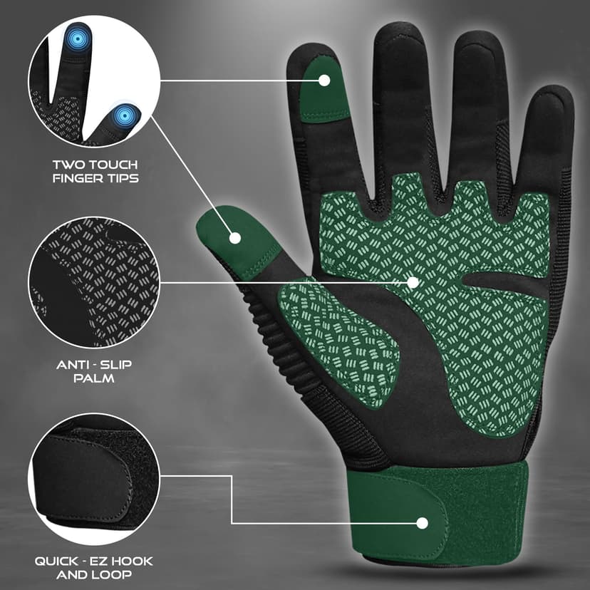 WFX Motorcycle Gloves for Men and Women Hard Knuckle Full Finger Touchscreen Motorbike Gloves for Bike Riding (BLACK, L) - 4
