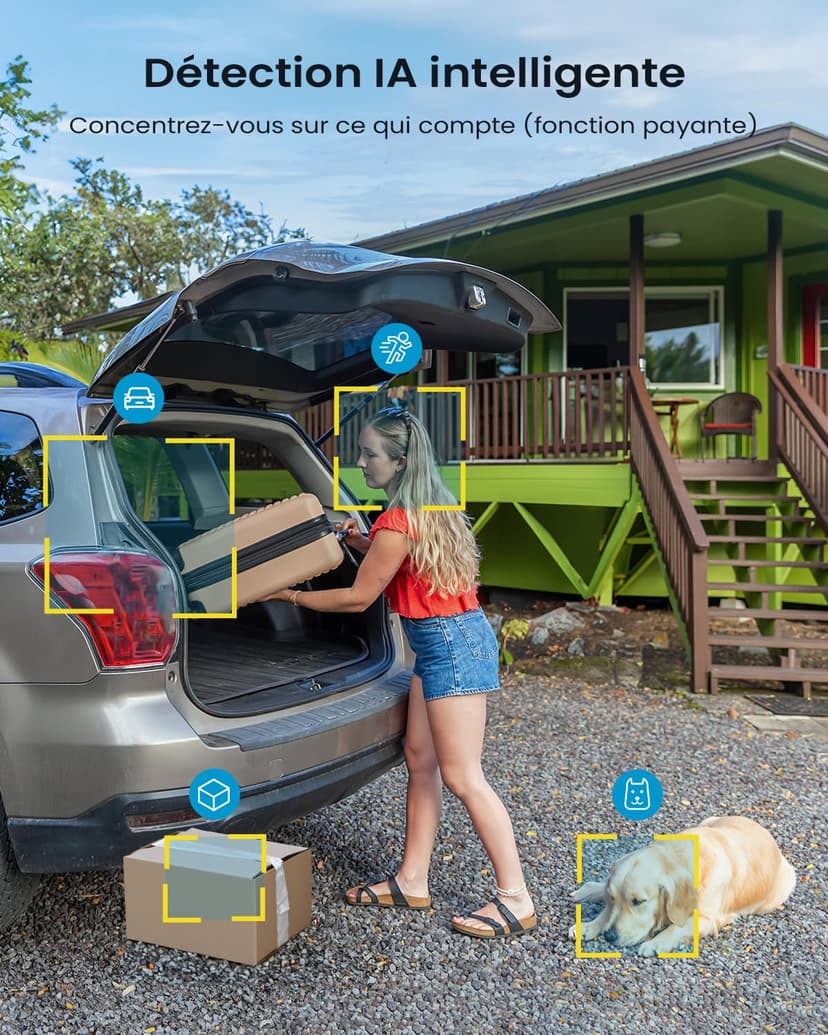 ieGeek 2K/3MP 360° PTZ Security Camera Outdoor Wireless with Removable Solar Panel,Continuous Power 2.4G WIFI CCTV Camera,PIR Motion Detection,Color Night Vision,APP Alert,IP65,Alexa Compatible - 8